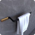 Suporte Porta Toalha De Rosto Parede Preto E Gold Empire