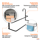 Suporte Porta Toalha Duplo 45cm Para Box Preto - Wp Connect