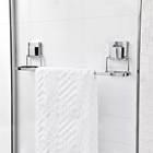 Suporte Porta Toalha Toalheiro Duplo 60cm Aço Inox De Ventosa