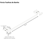 Suporte Porta Toalhas De Banho Preto E Gold Empire