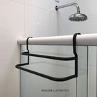 Suporte Porta Toalhas Duplo Preto Toalheiro De Box Future