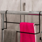 Suporte Porta Toalhas Duplo Preto Toalheiro De Box Future