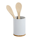 Suporte Porta Utensílios De Cozinha Lata Branca Ou Preta Yoi