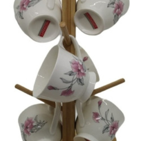 Suporte Porta Xicaras E Canecas De Bambu Bambu