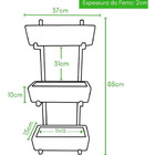 Suporte Prateleira De Ferro Jardim Vertical Com 3 Floreiras -
