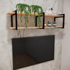 Suporte Prateleira Industrial Suspenso Decoração 2 Unidades