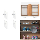 Suporte Prateleira Mão Francesa Adesivo Transparente Kit C/ 4