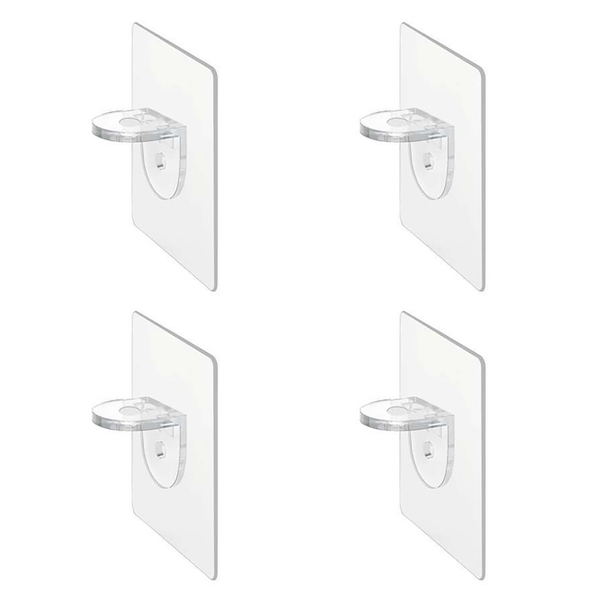 Suporte Prateleira Mão Francesa Adesivo Transparente Kit C/ 4