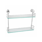 Suporte Prateleira Porta Shampoo Duplo Retangular 10x50 Vidr