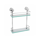 Suporte Prateleira Porta Shampoo Duplo Retangular Em Vidro