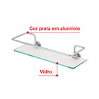 Suporte Prateleira Porta Shampoo Retangular Reto Em Vidro