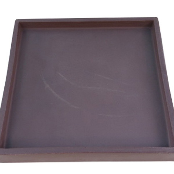 Suporte Prato Vaso 30x30 Quadrado Polietileno - Marrom Chocol