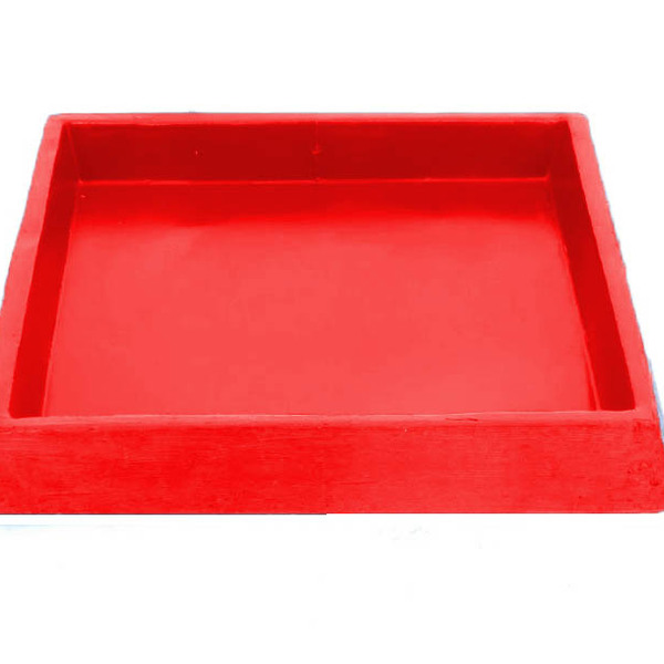 Suporte Prato Vaso 35x35 Quadrado Polietileno - Vermelho Pau