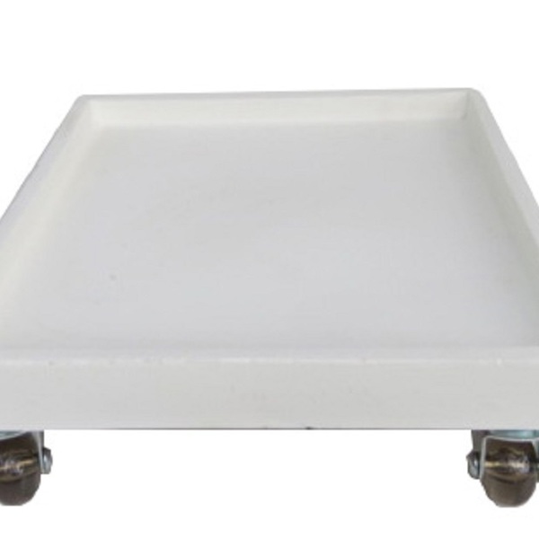 Suporte Prato Vaso Com Rodízios Silicone 30x30 Quadrado - Bra