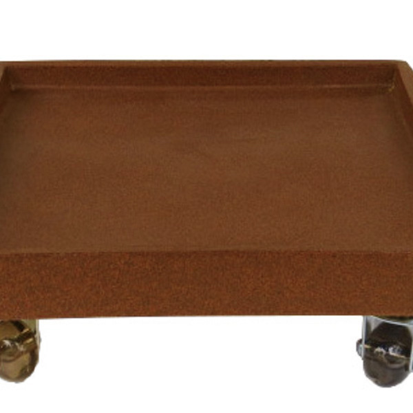 Suporte Prato Vaso Com Rodízios Silicone 30x30 Quadrado - Fer