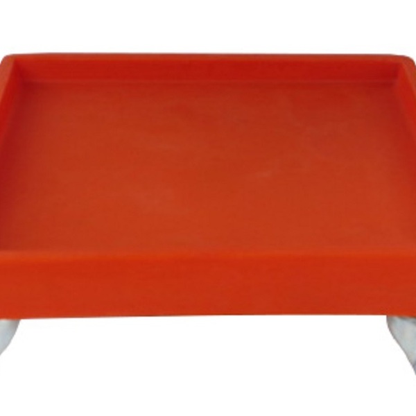 Suporte Prato Vaso Com Rodízios Silicone 30x30 Quadrado - Lar