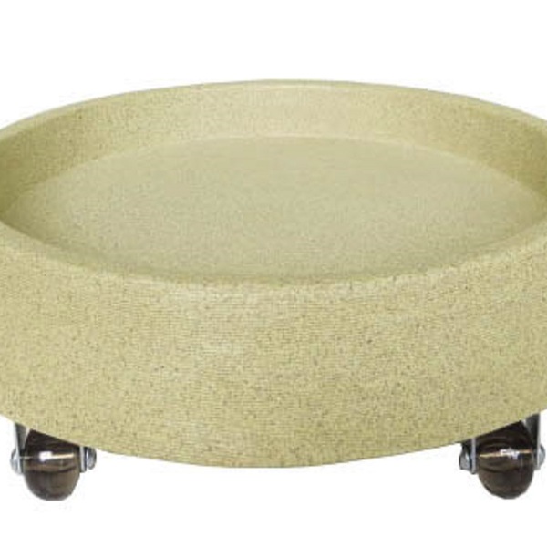 Suporte Prato Vaso Com Rodízios Silicone 40x5 Redondo - Areia