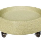 Suporte Prato Vaso Com Rodízios Silicone 40x5 Redondo - Areia