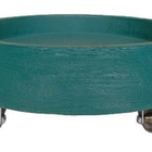 Suporte Prato Vaso Com Rodízios Silicone 40x5 Redondo - Azul