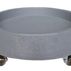 Suporte Prato Vaso Com Rodízios Silicone 40x5 Redondo - Cinza