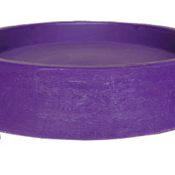 Suporte Prato Vaso Com Rodízios Silicone 40x5 Redondo - Lilas