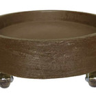 Suporte Prato Vaso Com Rodízios Silicone 40x5 Redondo - Marro