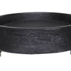 Suporte Prato Vaso Com Rodízios Silicone 40x5 Redondo - Preto