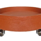 Suporte Prato Vaso Com Rodízios Silicone 40x5 Redondo - Terra