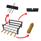 Suporte Preto Kit 5 Espetos