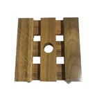 Suporte Quadrado P/ Vasos Rodízio De Madeira Com Rodas 21cm