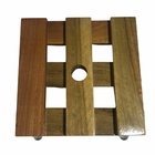 Suporte Quadrado P/ Vasos Rodízio De Madeira Com Rodas 26cm
