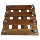 Suporte Quadrado P/ Vasos Rodízio De Madeira Com Rodas 51cm