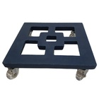 Suporte Quadrado para Plantas 20cm Azul com Rodas