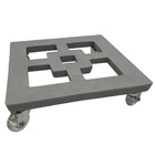 Suporte Quadrado para Plantas 20cm Cinza com Rodas