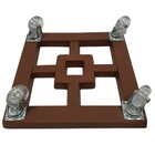 Suporte Quadrado para Plantas 20cm Marrom com Rodas