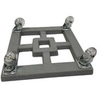 Suporte Quadrado para Plantas 30cm Cinza com Rodas