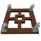 Suporte Quadrado para Plantas 35cm Marrom com Rodas