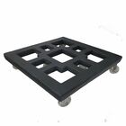 Suporte Quadrado para Plantas 40cm Preto com Rodas