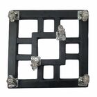 Suporte Quadrado para Plantas 40cm Preto com Rodas