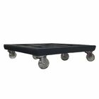 Suporte Quadrado para Plantas 40cm Preto com Rodas