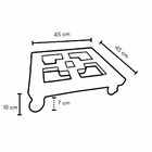 Suporte Quadrado para Plantas 45cm Cinza com Rodas
