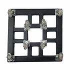 Suporte Quadrado para Plantas 45cm Preto com Rodas