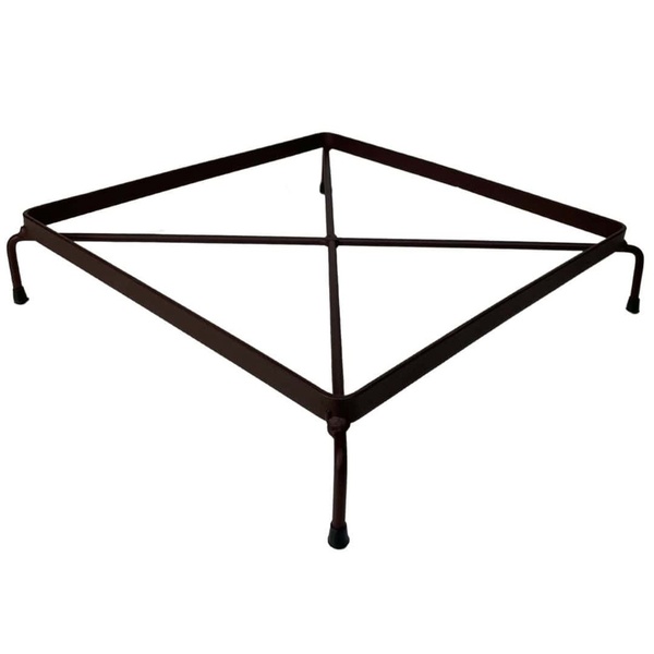 Suporte Rasteiro Quadrado de Ferro Vasos De Chão 20cm Marrom