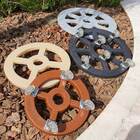 Suporte Redondo com Rodas para Vasos 20cm Bege