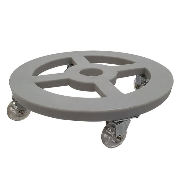 Suporte Redondo com Rodas para Vasos 25cm Cinza