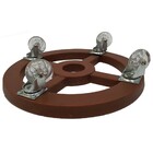 Suporte Redondo com Rodas para Vasos 25cm Marrom