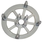 Suporte Redondo com Rodas para Vasos 45cm Cinza