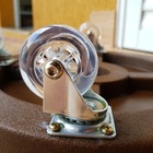 Suporte Redondo Com Rodízio 30cm P/ Vasos De Planta - Azul