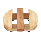 SUPORTE REDONDO COM RODIZIOS EM EUCALIPTO 22 CM PARA VASOS, PLANTAS, BOTIJÕES E UTENSILIOS