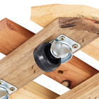 SUPORTE REDONDO COM RODIZIOS EM EUCALIPTO 22 CM PARA VASOS, PLANTAS, BOTIJÕES E UTENSILIOS